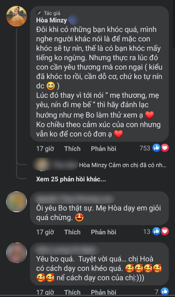 Bo Thúi đang khóc quay sang cười còn bi bô: bình tĩnh, không sao cả
