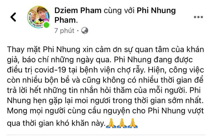 Phi Nhung đang điều trị Covid-19, sao Việt cùng chung tay cầu nguyện
