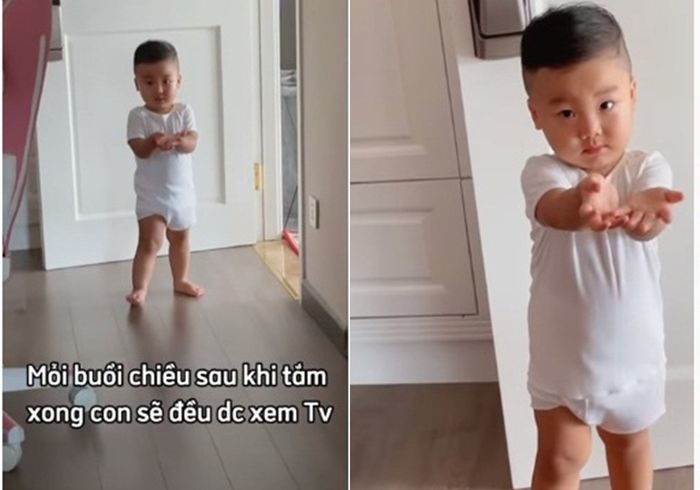 Thấy mẹ Hoà bị mụn, Bo thúi hỏi: Mẹ hết đau chưa và hôn mụn
