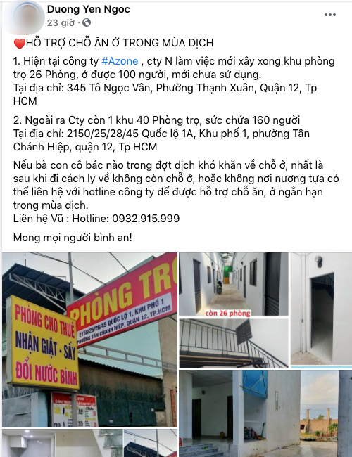 Địa chỉ bao ăn ở cho 260 người ở SG: Gọi ngay nếu bạn khó khăn