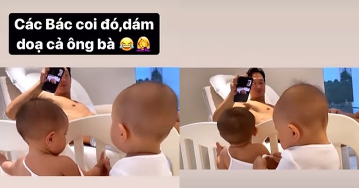 Leon không hợp tác, kéo tuột áo Lisa khi nói chuyện với ông bà nội