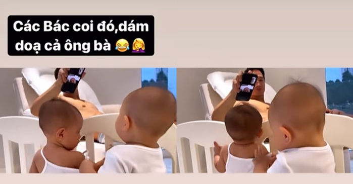 Leon không hợp tác, kéo tuột áo Lisa khi nói chuyện với ông bà nội