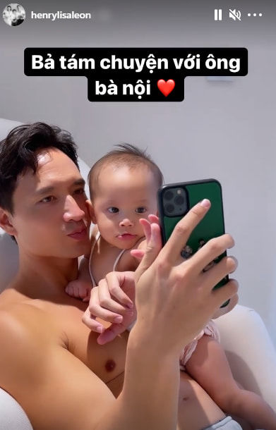 Leon không hợp tác, kéo tuột áo Lisa khi nói chuyện với ông bà nội