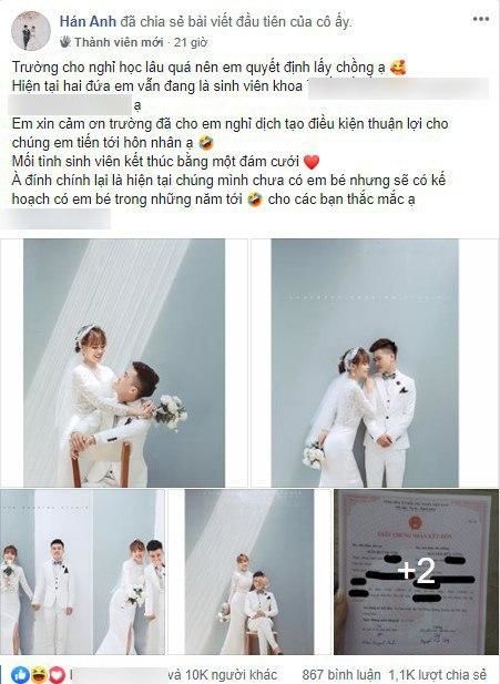 Trường cho nghỉ học quá lâu, nữ sinh 2k cưới luôn bạn học cùng lớp