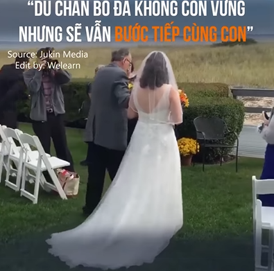 Xúc động: Cha bệnh nặng nằm trên cáng vẫn nắm tay con vào lễ đường