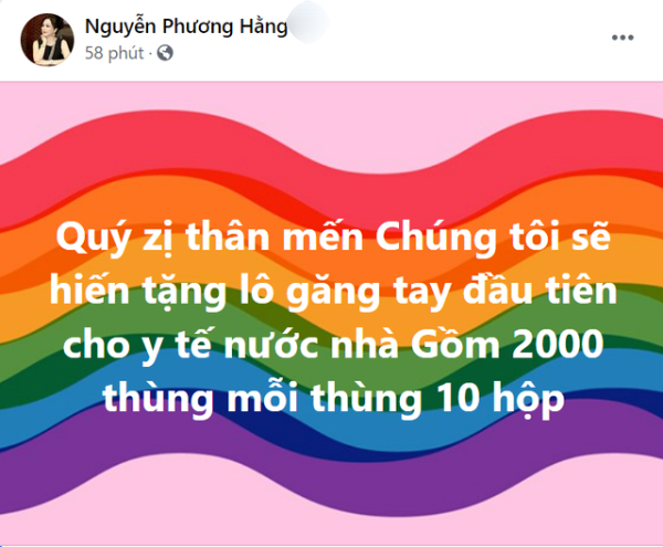 Bà Phương Hằng làm từ thiện: hỗ trợ oxy miễn phí, 2.000 thùng găng tay
