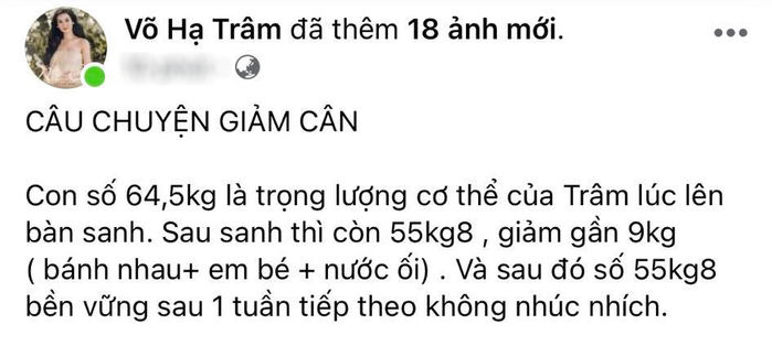 Bí quyết giảm gần 11kg sau sinh siêu nhanh của Võ Hạ Trâm