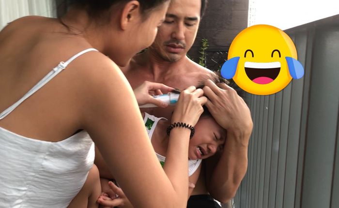 Biểu cảm nhóc tì Vbiz khi ba mẹ cắt tóc: Bo Thúi khóc kêu mẹ cứ làm