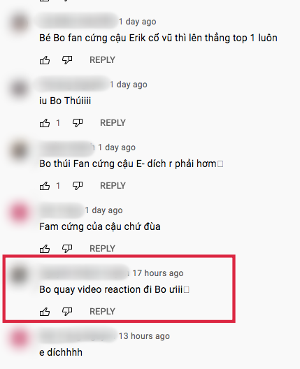 Cậu Erik ra MV, “fan cứng Bo Thúi cổ vũ: Top 1 cậu ơi!