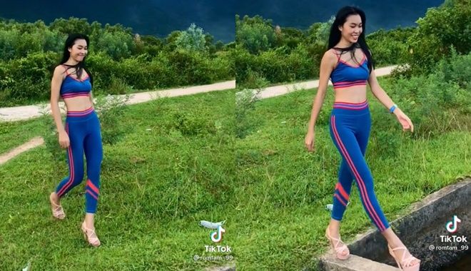 Cô gái đi giày cao gót 15cm trên đường làng chăn trâu cũng phải đẹp