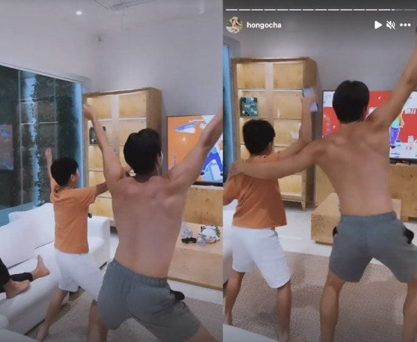 Kim Lý chăm con hết hơi, tốn sức: Nhảy múa đủ trò chỉ để 3 con vui
