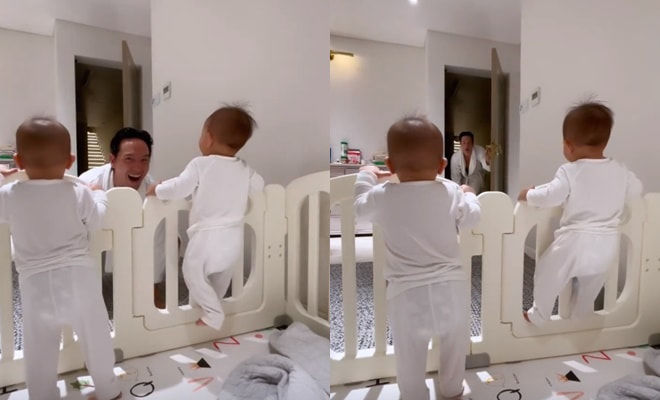 Kim Lý chăm con hết hơi, tốn sức: Nhảy múa đủ trò chỉ để 3 con vui