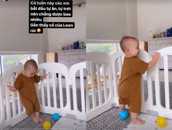 Leon 10 tháng tuổi: dù ăn ít nhưng đô con gấp đôi Lisa
