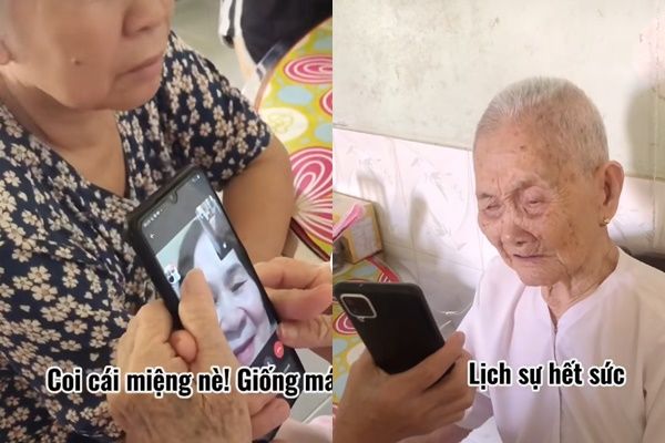 Mẹ già 105 tuổi mếu máo nhắn con gái ở xa: Về với má, nhớ quá hà