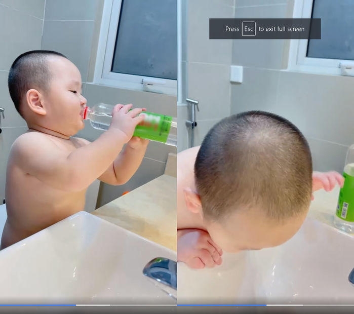 Mới 2 tuổi bé Hayden đã tự làm điều không phải con nít nào cũng biết