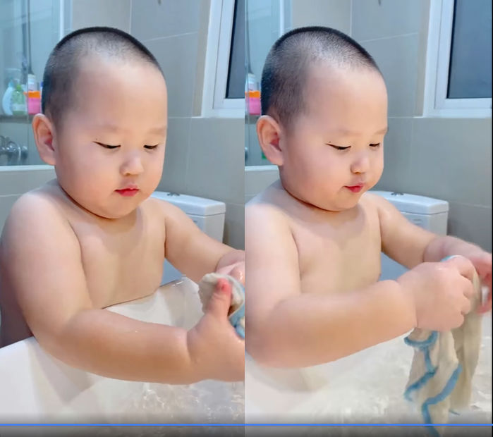 Mới 2 tuổi bé Hayden đã tự làm điều không phải con nít nào cũng biết