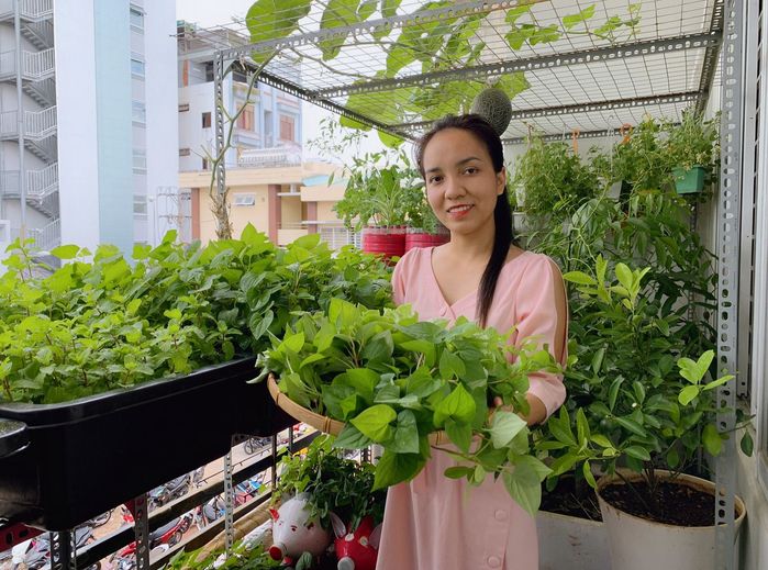 Mướt mắt với vườn rau của ông bố Sài Thành: 3m2 mà rau nào cũng có
