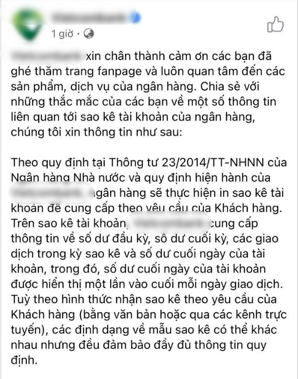 Ngân hàng: định mẫu sao kê có thể khác nhau nhưng đảm bảo quy định