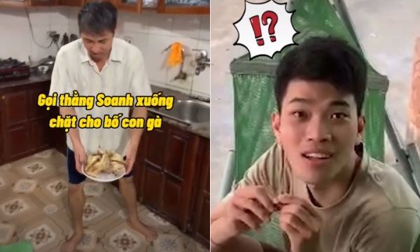 Thanh niên lúng túng với thử thách chặt gà của bố vợ tương lai