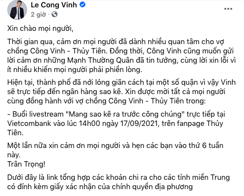 Công Vinh tuyên bố đanh thép: Mang sao kê ra trước công chúng