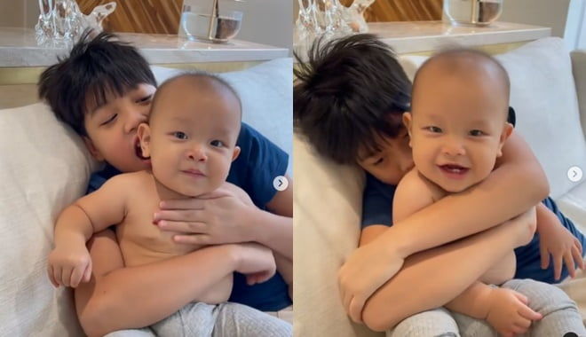 Leon mê anh Subeo: Anh hai ôm thì tít mắt, mẹ hôn thì đẩy ra
