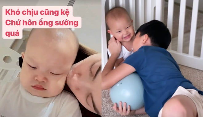 Leon mê anh Subeo: Anh hai ôm thì tít mắt, mẹ hôn thì đẩy ra