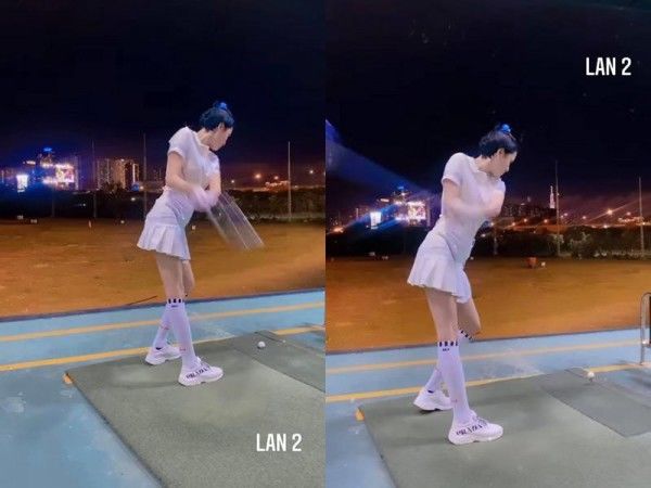 Mỹ nhân Việt sành điệu trên sân golf : Hương Giang như nữ sinh