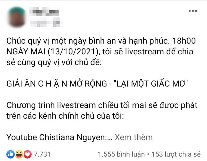 Được Hồ Văn Cường cảm ơn, bà Phương Hằng trở lại với một giấc mơ mới