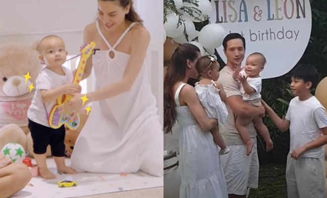 Cậu ú Leon hưởng gen model của mẹ: Mang vật trên đầu vẫn di chuyển tốt