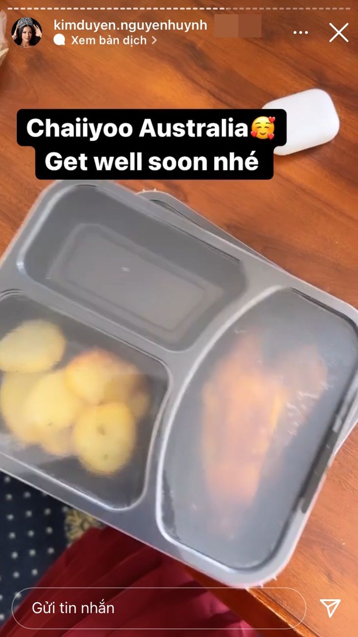 Kim Duyên chăm sóc Hoa hậu Úc bị ốm, chia sẻ đồ ăn Việt 