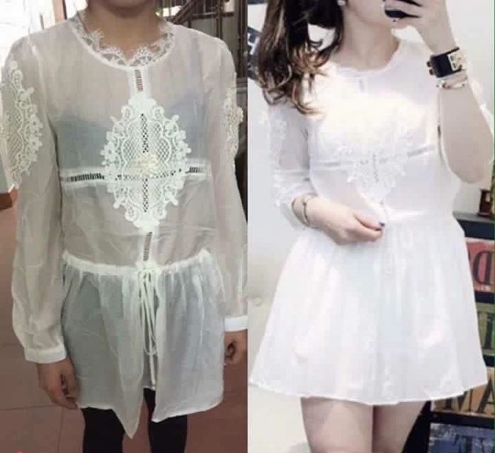 Cô gái chốt đơn váy tiểu thư, hàng về tay chẳng khác gì... rèm cửa