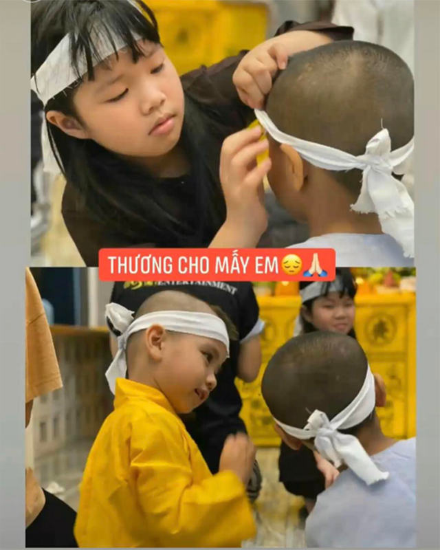 Con trai cả Phi Nhung quỳ xuống cảm ơn mọi người đến lễ 49 ngày của mẹ