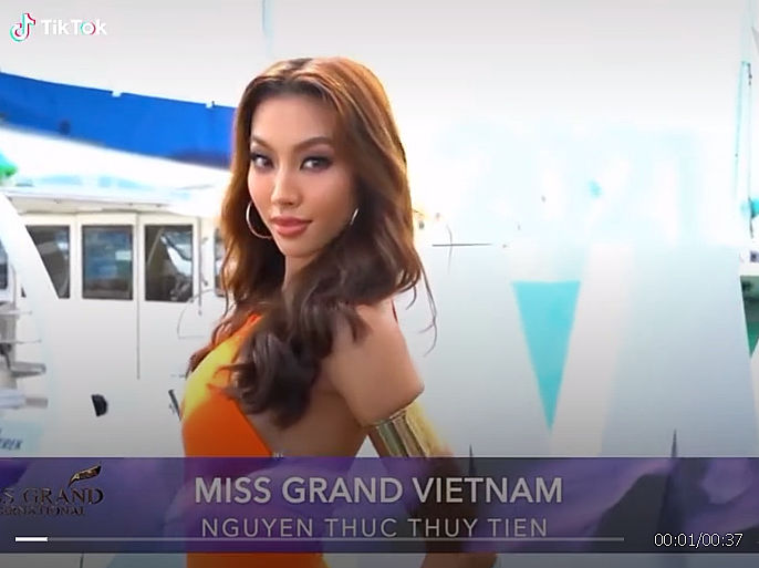 Thùy Tiên tươi tắn thi áo tắm ở Miss Grand sau ngộ độc thực phẩm