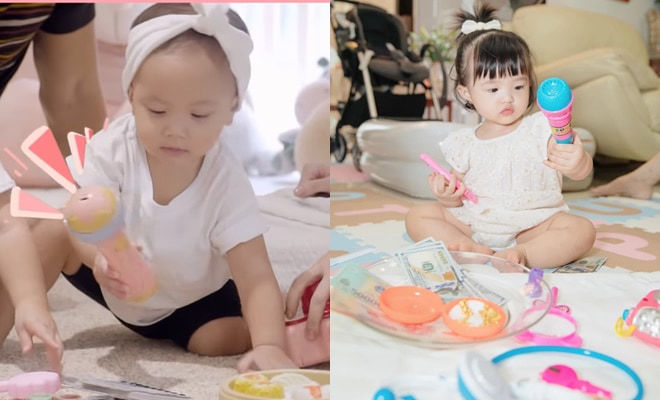Nhóc tì sao Việt chọn vật gì trong tiệc thôi nôi