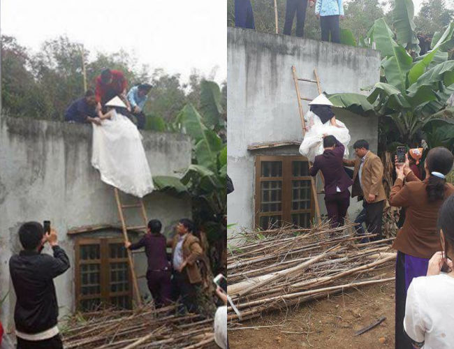 Cô dâu lên xe hoa để đi đẻ vì chuyển dạ ngày cưới