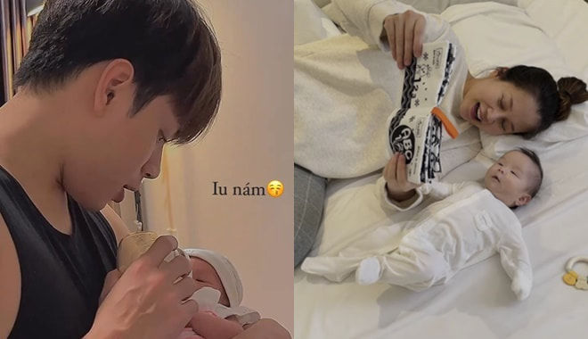 Sao Việt lần đầu lên chức bố, mẹ bỉm nhưng chăm con cực khéo
