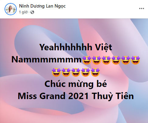 Sao Việt vỡ oà, chúc mừng Nguyễn Thúc Thùy Tiên đăng quang Miss Grand