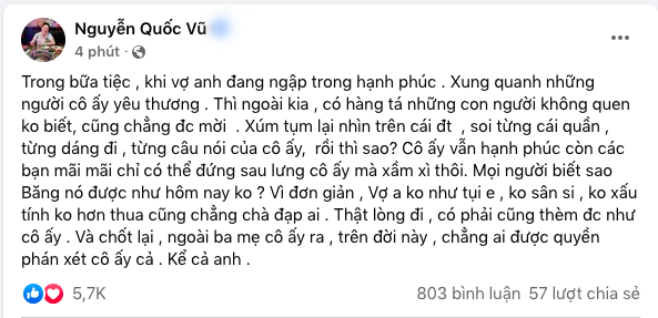 Chồng Đoàn Di Băng: Các bạn mãi mãi đứng sau lưng cô ấy xầm xì thôi