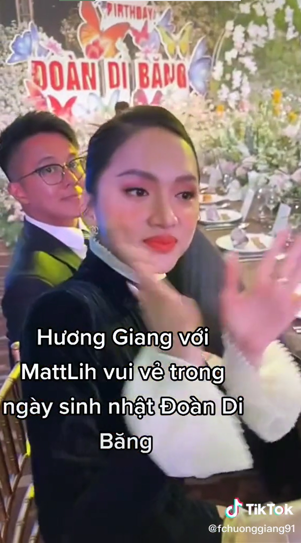 Hương Giang nựng má, hôn Matt Liu trong sinh nhật Đoàn Di Băng