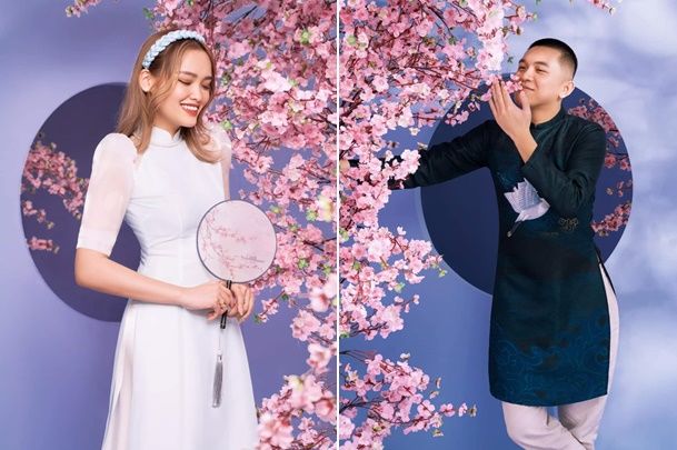 Cặp đôi hot Tiktok Linda Ngô - Phong Đạt diện style áo dài