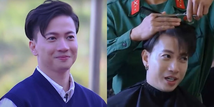 Biểu cảm của sao nam Việt khi bị cắt tóc trong quân ngũ