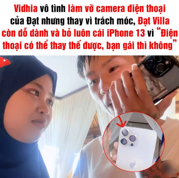 Bạn gái Indonesia làm vỡ iPhone 13, Đạt Villa chỉ nói một câu