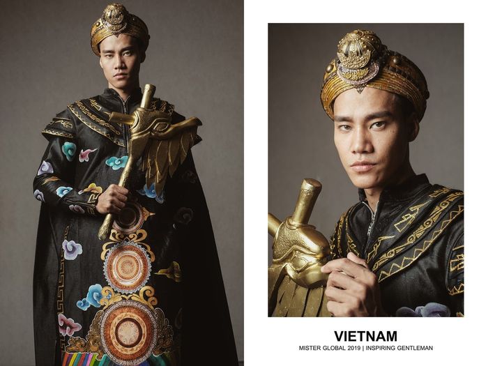 Đọ trang phục dân tộc của mỹ nam Việt khi thi nhan sắc quốc tế
