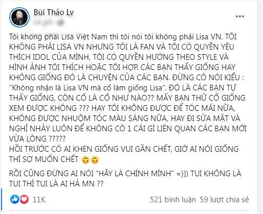 Mệt mỏi vì bị soi nhan sắc, Lisa Việt Nam lên tiếng đáp trả