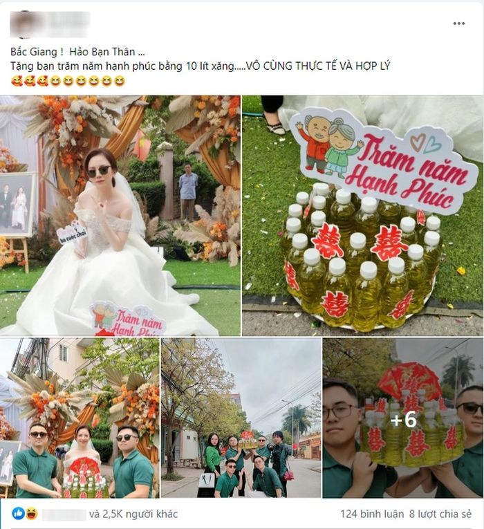 Bạn thân nhà người ta: Tặng mâm quà cưới là 10 lít xăng