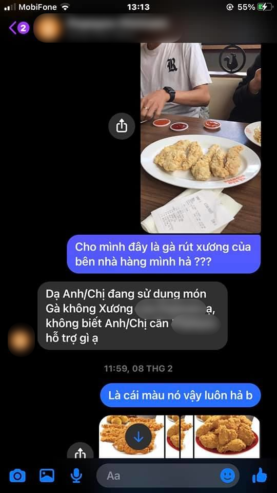 Thương hiệu nổi tiếng phục vụ gà rán trắng bệch nhìn là hết thèm