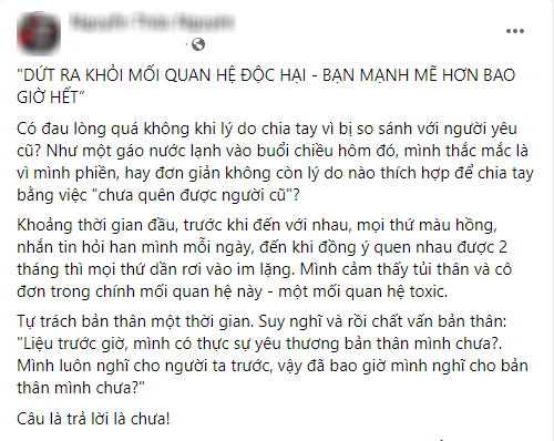 Bị so sánh với tình cũ: Đối phương đã không còn trân trọng, hãy rời đi