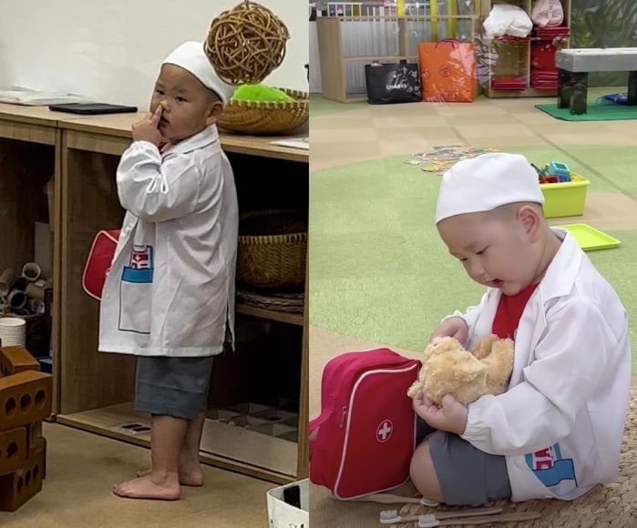 Biểu cảm ngày đầu tiên đi học của nhóc tỳ Vbiz: Leon cứ khóc mãi thôi