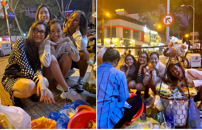 Sao Việt ăn quán lề đường: Ngọc Lan diện váy trắng ăn cơm tấm bãi rác