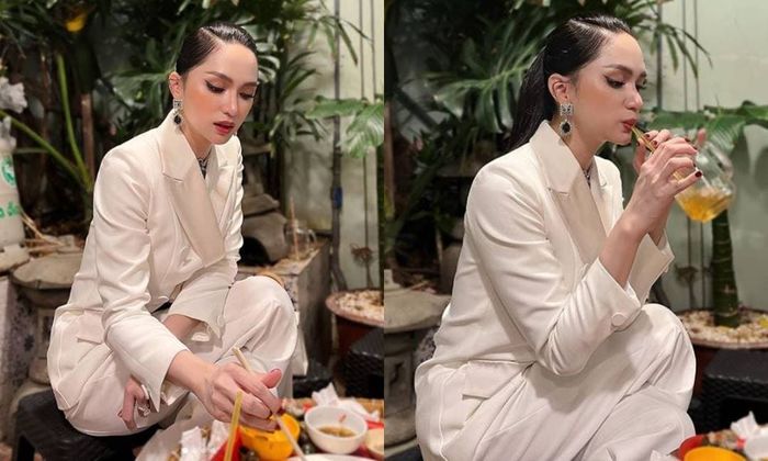 Sao Việt ăn quán lề đường: Ngọc Lan diện váy trắng ăn cơm tấm bãi rác